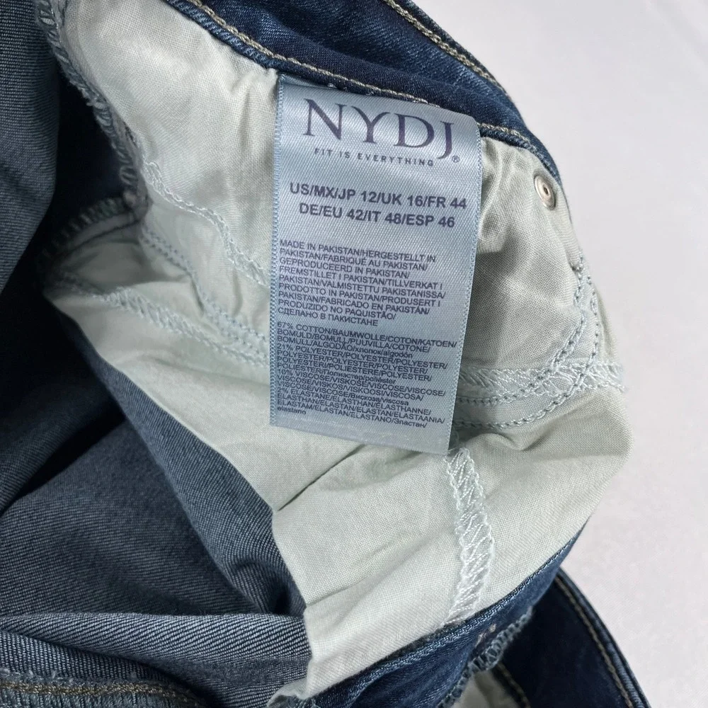NYDJ‎ Sheri Slim Jeans Lift Tuck Technology Dark Wash Stretch Denim Size 12